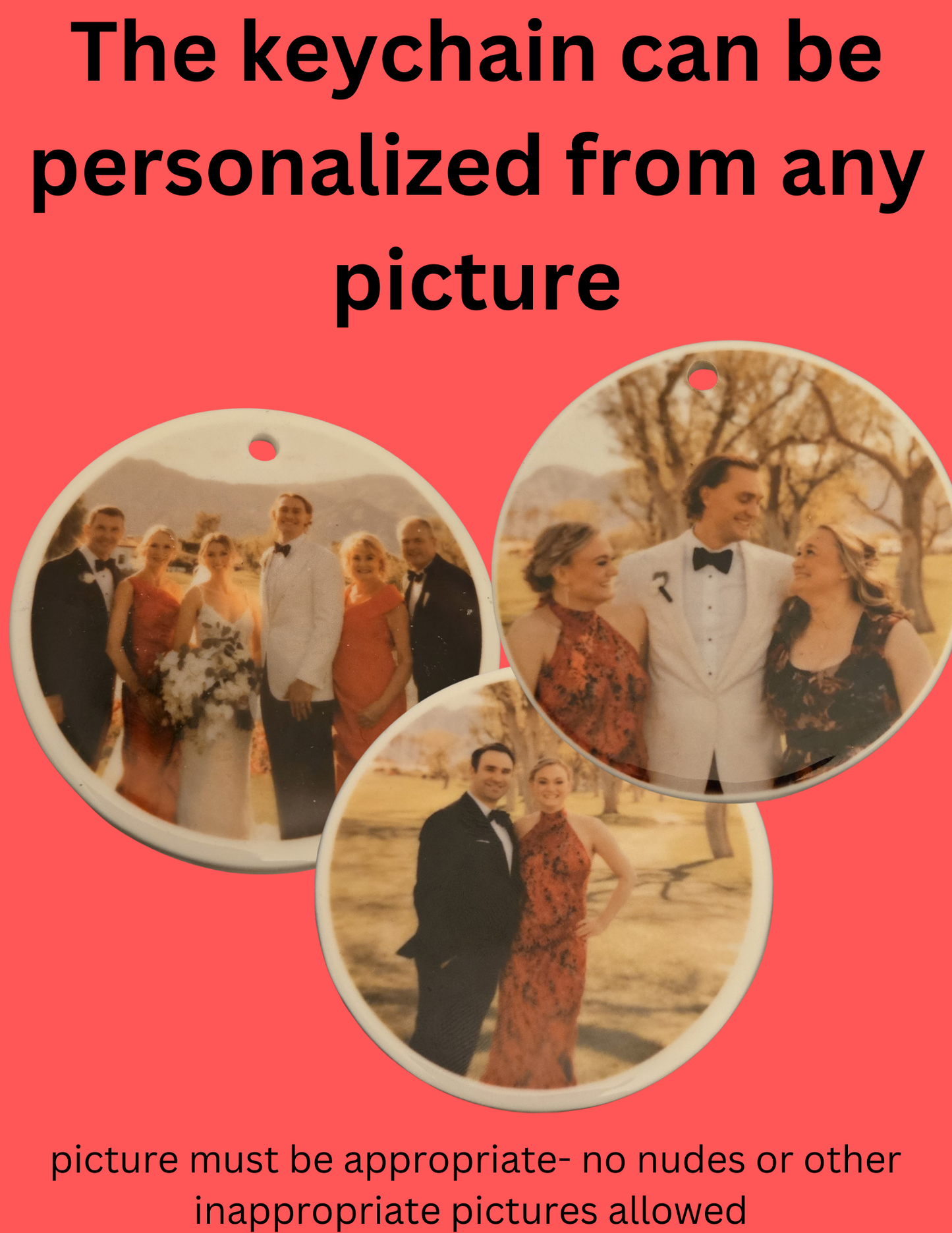 Custom keychains with a photo on both sides